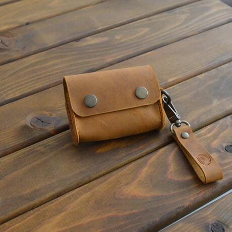 Genuine Leather Camp Spice Case // Camel