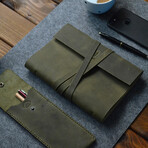 Genuine Leather Notebook // Green