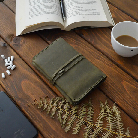 Genuine Leather Tobacco Pouch // Green