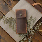 Genuine Leather Pencil Case // Cinnamon