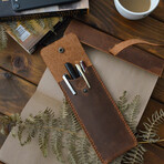 Genuine Leather Pencil Case // Cinnamon