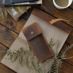 Genuine Leather Pencil Case // Cinnamon