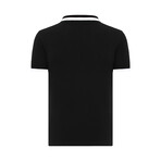 Ebenezer Contrast Stripe Mock Neck Shirt // Black (S)