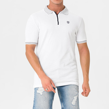 Herman Zip-Up Polo Shirt // White (S)