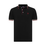 Antoninus Contrast Trim Polo Shirt // Black (S)