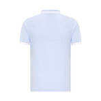 Ebenezer Contrast Stripe Mock Neck Shirt // Baby Blue (S)