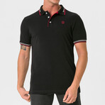Antoninus Contrast Trim Polo Shirt // Black (S)
