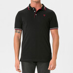 Antoninus Contrast Trim Polo Shirt // Black (S)
