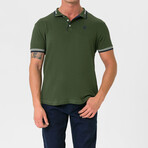Antoninus Contrast Trim Polo Shirt // Dark Green (S)