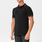 Antoninus Contrast Trim Polo Shirt // Black (S)