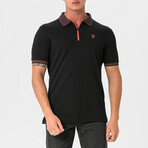 Herman Zip-Up Polo Shirt // Black (S)