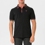 Herman Zip-Up Polo Shirt // Black (S)