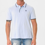 Antoninus Contrast Trim Polo Shirt // Baby Blue (S)