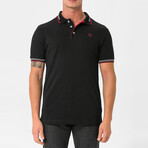 Antoninus Contrast Trim Polo Shirt // Black (S)