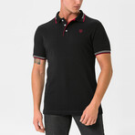 Antoninus Contrast Trim Polo Shirt // Black (S)