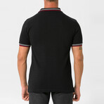Antoninus Contrast Trim Polo Shirt // Black (S)