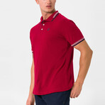 Antoninus Contrast Trim Polo Shirt // Bordeaux (S)