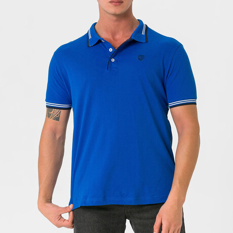 Antoninus Contrast Trim Polo Shirt // Sax (S)