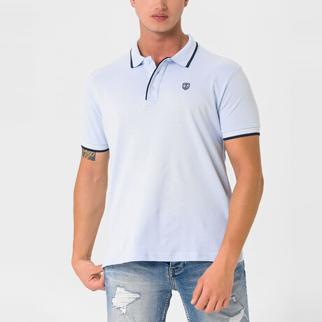 Antoninus Contrast Trim Polo Shirt // Baby Blue (S)