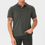 Antoninus Contrast Trim Polo Shirt // Anthracite Melange (S)