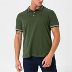 Antoninus Contrast Trim Polo Shirt // Dark Green (S)