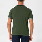 Antoninus Contrast Trim Polo Shirt // Dark Green (S)