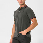 Antoninus Contrast Trim Polo Shirt // Anthracite Melange (S)