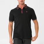 Herman Zip-Up Polo Shirt // Black (S)