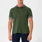 Antoninus Contrast Trim Polo Shirt // Dark Green (S)
