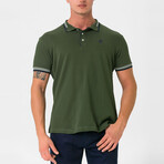 Antoninus Contrast Trim Polo Shirt // Dark Green (S)