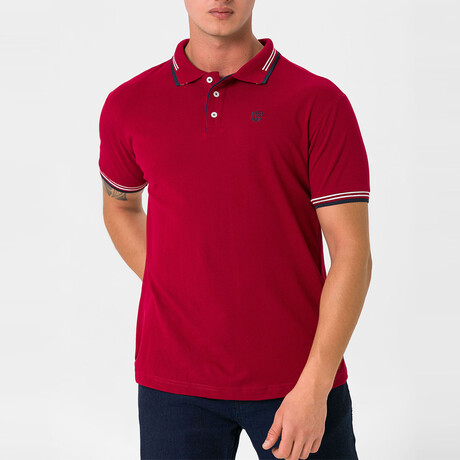 Antoninus Contrast Trim Polo Shirt // Bordeaux (S)