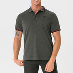 Antoninus Contrast Trim Polo Shirt // Anthracite Melange (S)