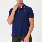 Antoninus Contrast Trim Polo Shirt // Navy (S)