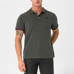 Antoninus Contrast Trim Polo Shirt // Anthracite Melange (S)