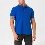 Antoninus Contrast Trim Polo Shirt // Sax (S)