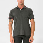Antoninus Contrast Trim Polo Shirt // Anthracite Melange (S)