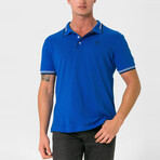 Antoninus Contrast Trim Polo Shirt // Sax (S)