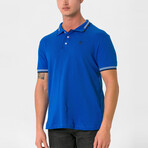 Antoninus Contrast Trim Polo Shirt // Sax (S)