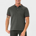 Antoninus Contrast Trim Polo Shirt // Anthracite Melange (S)