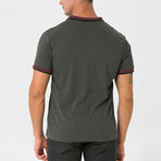 Antoninus Contrast Trim Polo Shirt // Anthracite Melange (S)