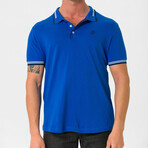 Antoninus Contrast Trim Polo Shirt // Sax (S)