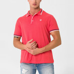 Antoninus Contrast Trim Polo Shirt // Pink (S)