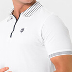 Herman Zip-Up Polo Shirt // White (S)