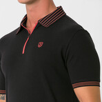Herman Zip-Up Polo Shirt // Black (S)
