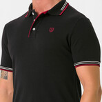 Antoninus Contrast Trim Polo Shirt // Black (S)
