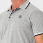 Antoninus Contrast Trim Polo Shirt // Grey Melange (S)