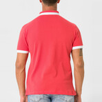 Ebenezer Contrast Stripe Mock Neck Shirt // Pink (S)