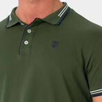 Antoninus Contrast Trim Polo Shirt // Dark Green (S)