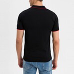 Stellan Contrast Trim Zip-Up Polo Shirt // Black (3XL)