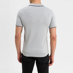 Stellan Contrast Trim Zip-Up Polo Shirt // Grey (3XL)